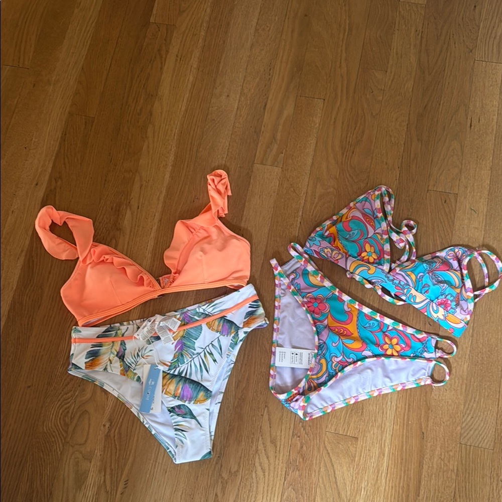Cupshe Orange and Multicolor Bikini Set